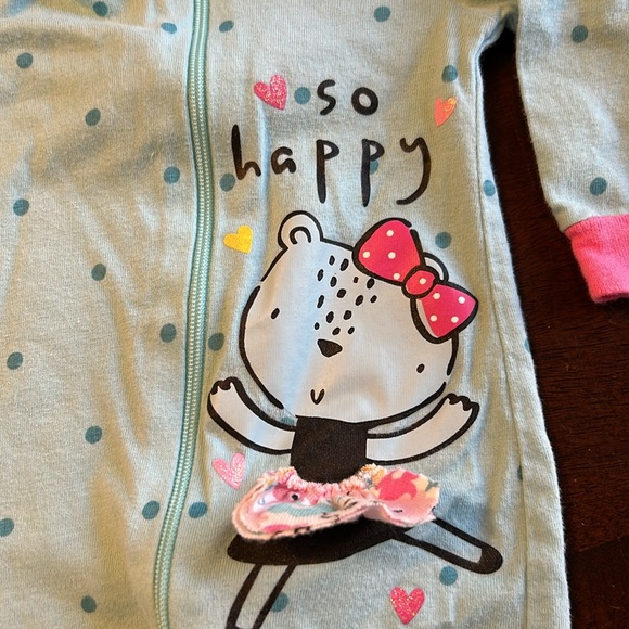 Bundle of 2 Gerber & Just One You by Carter’s Zip Up Footed Sleeper Newborn EUC - Picture 4 of 10